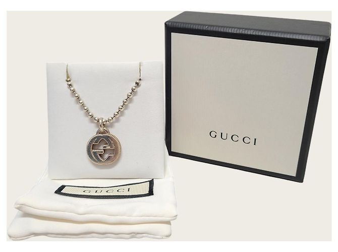 Gucci Collana con logo intrecciato argento - vista 6