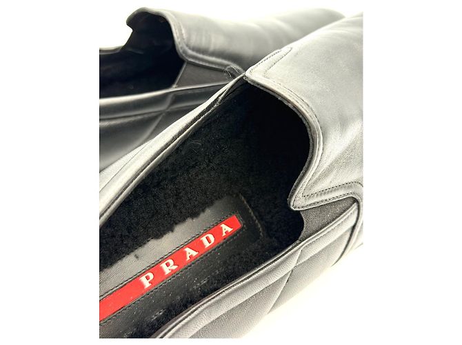 Prada Slip-on sportivi in shearling nero - vista 10
