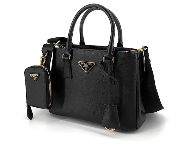 Prada Mini borsa a tracolla Saffiano Galleria Nero - vista 2