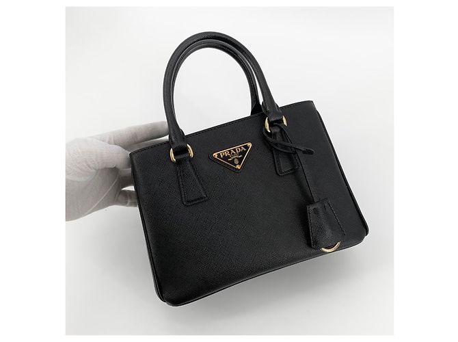 Prada Mini borsa a tracolla Saffiano Galleria Nero - vista 3