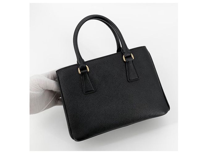 Prada Mini borsa a tracolla Saffiano Galleria Nero - vista 4