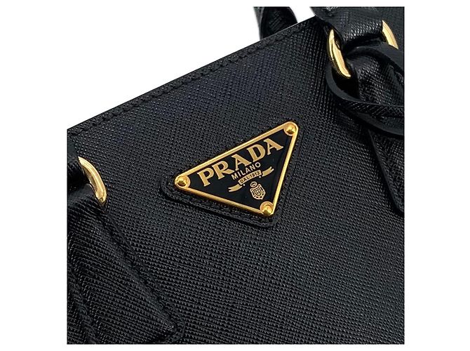 Prada Mini borsa a tracolla Saffiano Galleria Nero - vista 8