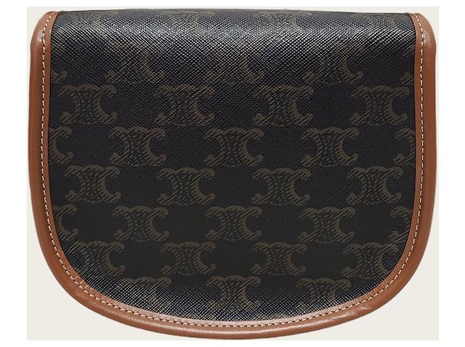 Céline Mini bolsa transversal Versace em canvas Triomphe e couro de bezerro Tan Marrom - vista 5