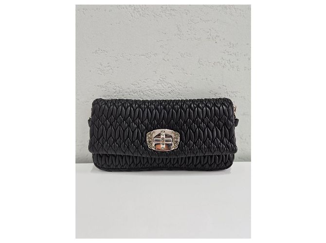 Miu Miu Borsa a tracolla trapuntata Iconic Crystal Cloke Argento - vista 3