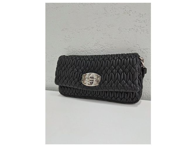 Miu Miu Borsa a tracolla trapuntata Iconic Crystal Cloke Argento - vista 4