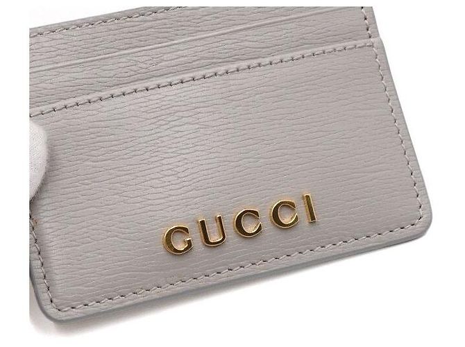 Gucci Grauer Leder-Kartenetui mit Script-Logo - Ansicht 5