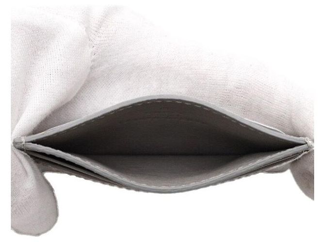Gucci Grauer Leder-Kartenetui mit Script-Logo - Ansicht 6