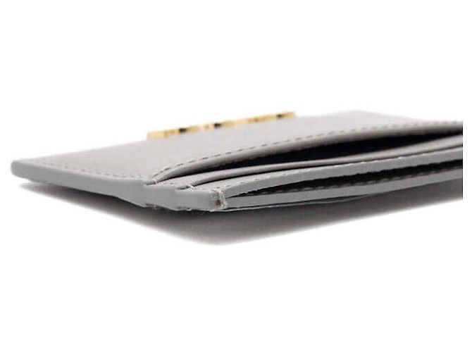 Gucci Grauer Leder-Kartenetui mit Script-Logo - Ansicht 8