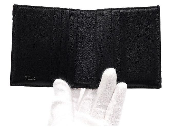Dior Tarjetero vertical en jacquard Oblique Negro - vista 6