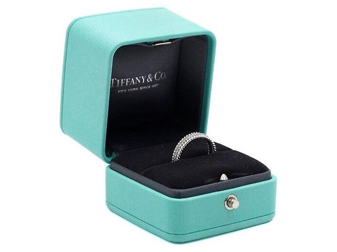 Tiffany & Co Zwei-Reifen-Platin-Diamant-Seilring Silber - Ansicht 6