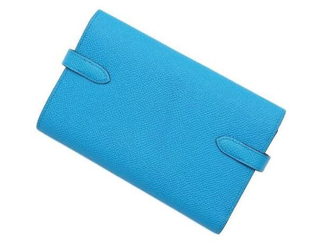 Hermès Portafoglio Kelly Classic con finiture dorate Blu - vista 9