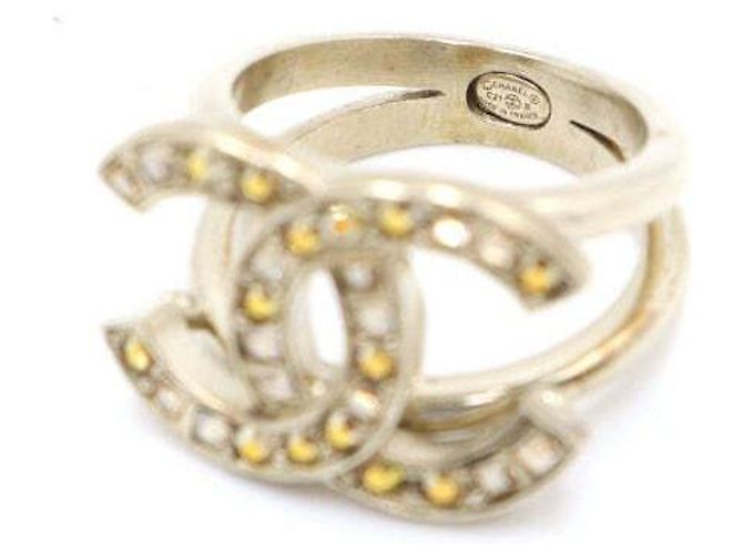 Chanel Crystal CC Logo Ring Größe Season Mehrfarben - Ansicht 4