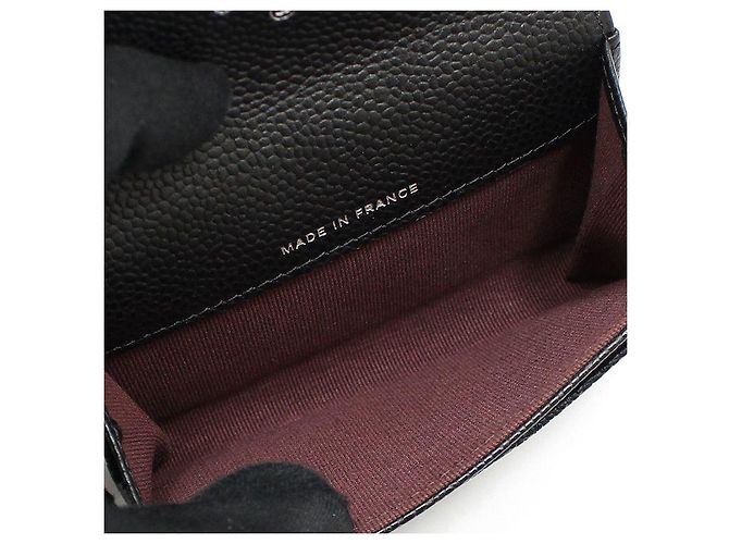 Chanel Porta-cartões de visita clássico Black Caviar Silver Preto - vista 10