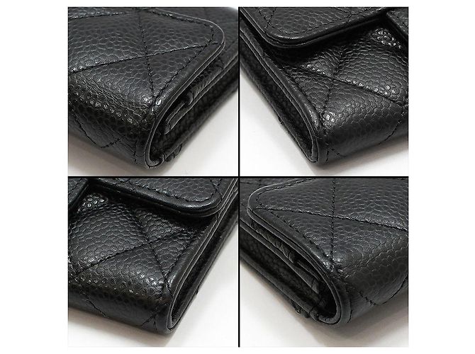 Chanel Porta-cartões de visita clássico Black Caviar Silver Preto - vista 11