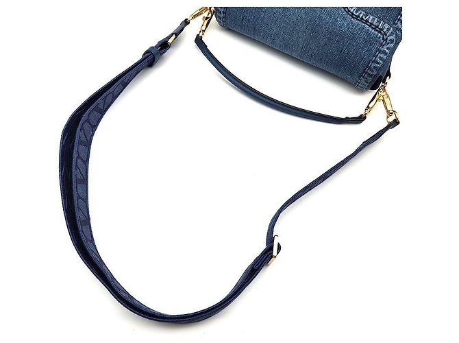 Valentino Tote e borsa a tracolla in denim con logo Blu - vista 5