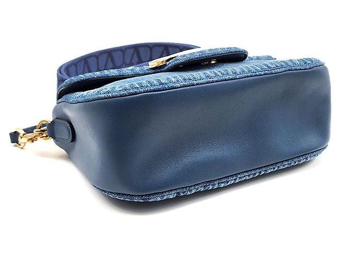 Valentino Tote e borsa a tracolla in denim con logo Blu - vista 7