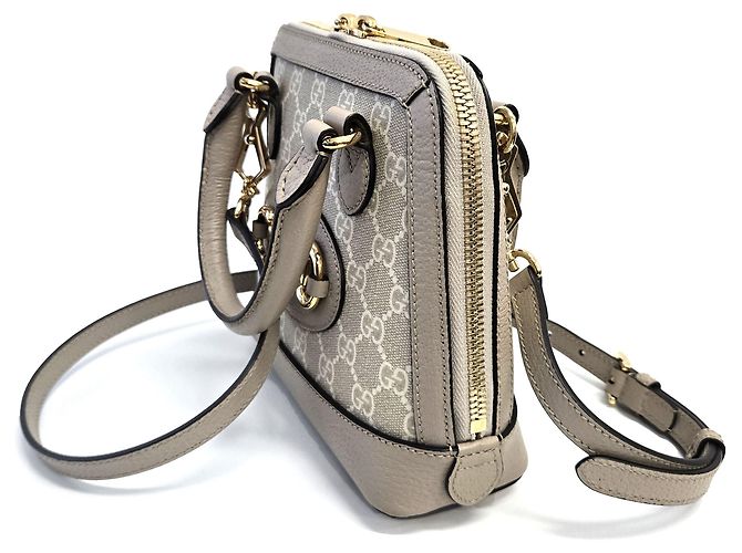 Gucci Beige GG Supreme Mini Top Handle Crossbody Bag mit Horsebit Braun - Ansicht 4