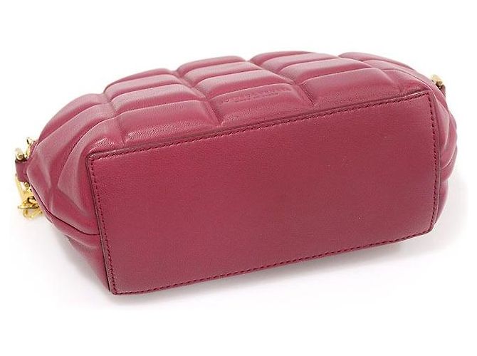 Bottega Veneta Bolsa de ombro meia-lua com corrente Amaranto Burgundy em couro Napa acolchoado Vermelho - vista 4
