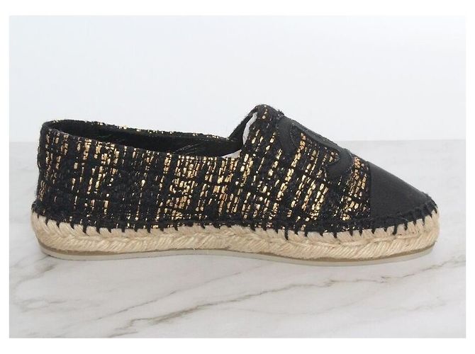 Chanel Mule espadrille in tweed slip-on Nero - vista 3