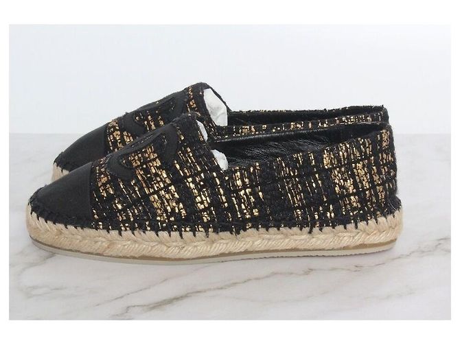 Chanel Mule espadrille in tweed slip-on Nero - vista 4