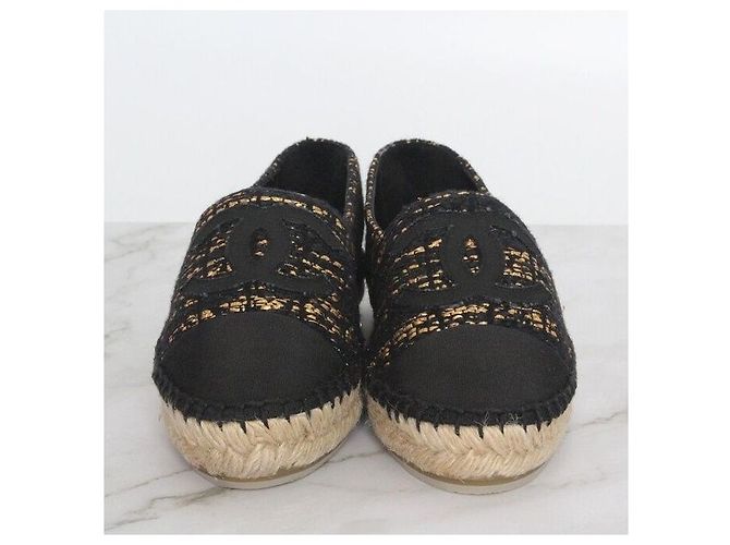 Chanel Mule espadrille in tweed slip-on Nero - vista 5