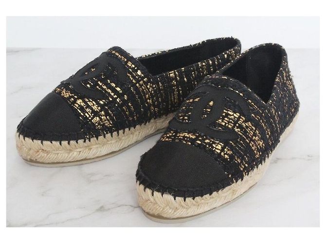 Chanel Mule espadrille in tweed slip-on Nero - vista 7