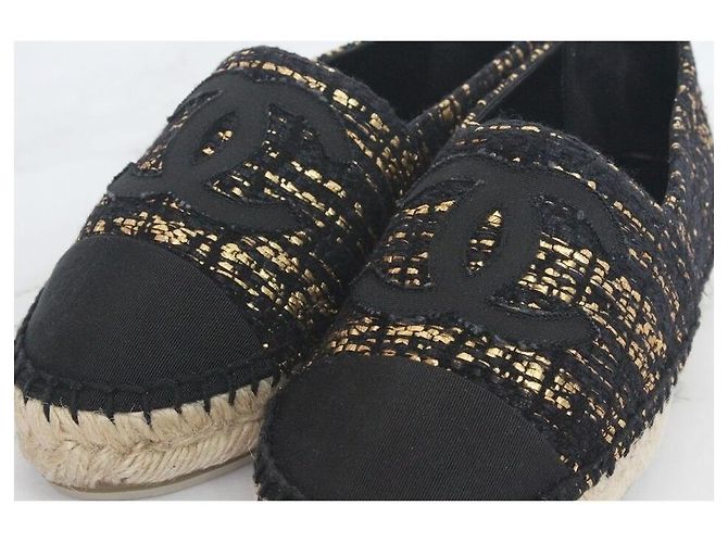 Chanel Mule espadrille in tweed slip-on Nero - vista 8