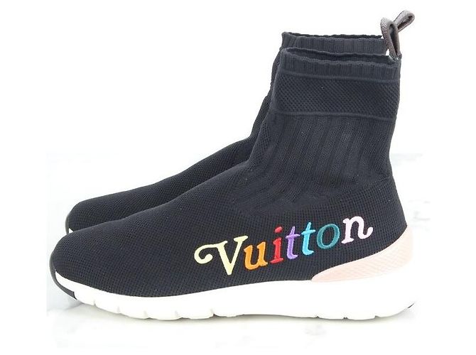 Louis Vuitton Regenbogen-Initialen Strick-Sneaker Schwarz - Ansicht 2