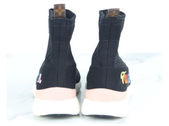 Louis Vuitton Regenbogen-Initialen Strick-Sneaker Schwarz - Ansicht 4