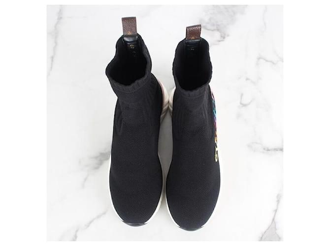 Louis Vuitton Regenbogen-Initialen Strick-Sneaker Schwarz - Ansicht 6
