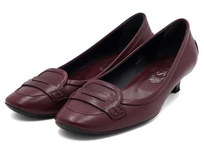 Tod's Décolleté in pelle bordeaux da donna - vista 3