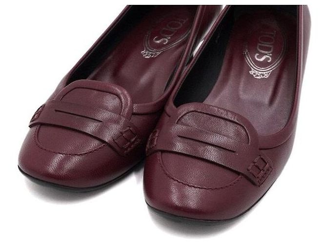 Tod's Décolleté in pelle bordeaux da donna - vista 5