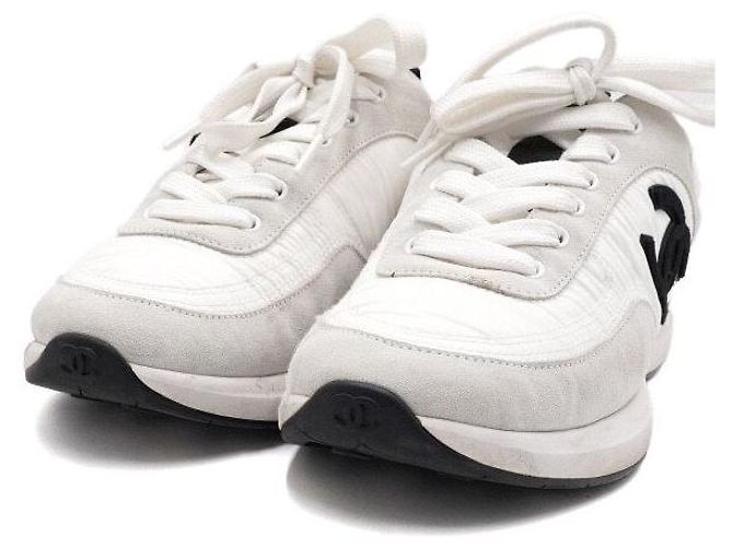 Chanel White Suede Nylon Women's Sneakers - view 5