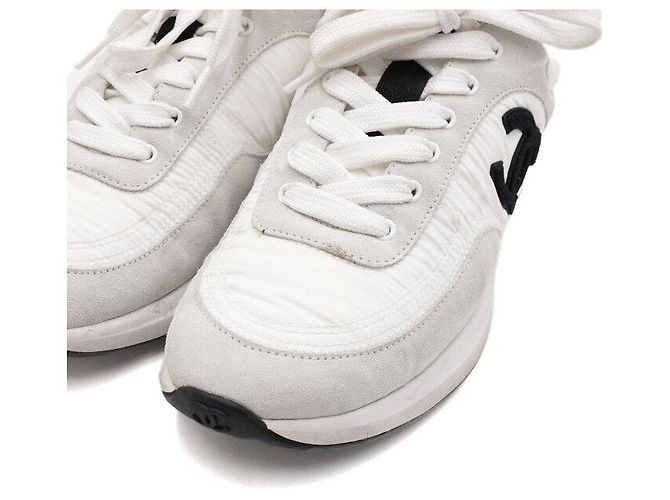 Chanel White Suede Nylon Women's Sneakers - view 6