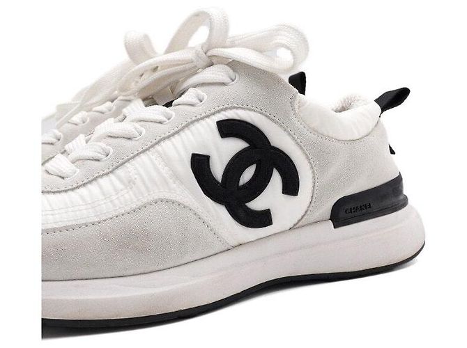 Chanel White Suede Nylon Women's Sneakers - view 7