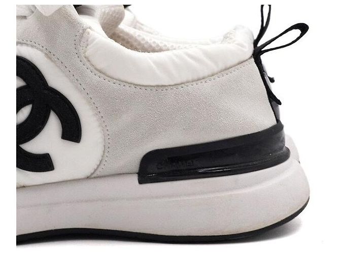Chanel White Suede Nylon Women's Sneakers - view 8