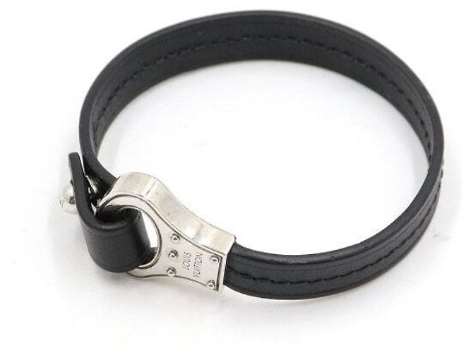 Louis Vuitton Bracciale Archive in pelle nera da uomo Nero - vista 2