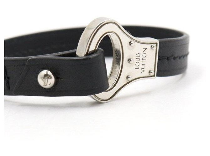 Louis Vuitton Bracciale Archive in pelle nera da uomo Nero - vista 3