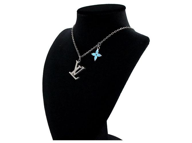 Louis Vuitton Collana INITIALS in Cristallo Turchese Blu - vista 3