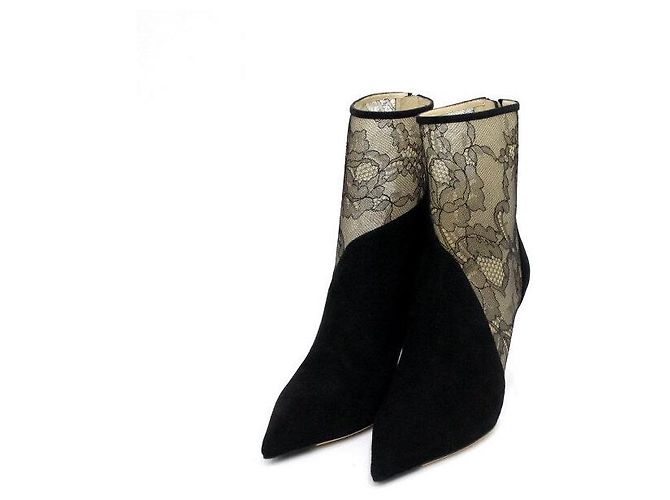 Jimmy Choo Botas de ante negro para mujer - vista 3