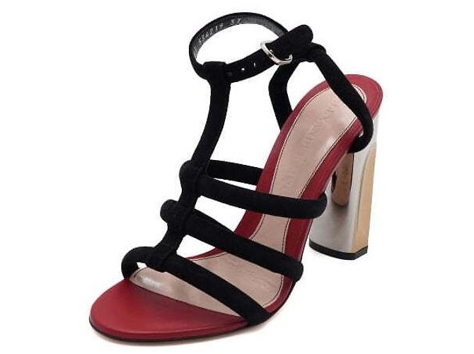 Alexander Mcqueen Sandali con tacco da donna in scamosciato nero e argento - vista 2