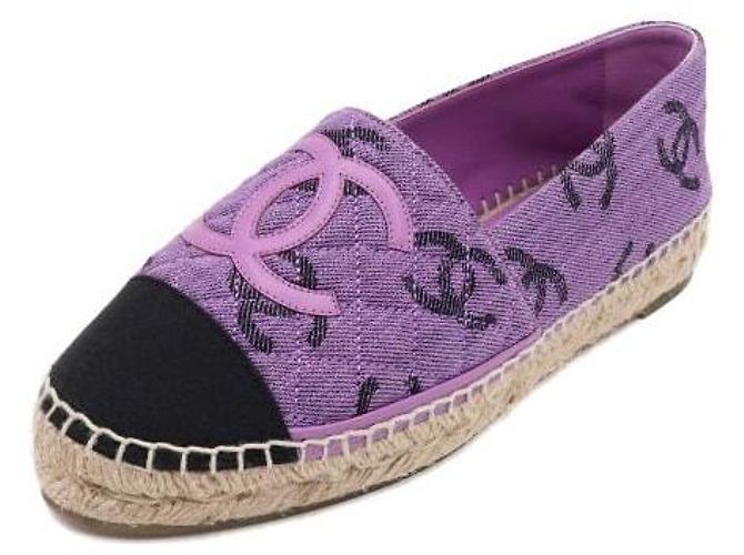 Chanel Espadrilles viola in jacquard di cotone e grosgrain da donna - vista 2