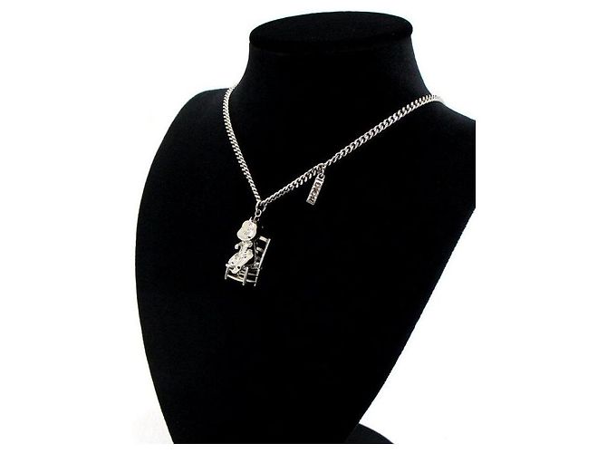 Dior Collana con pendente unisex in ottone con finitura argentata Workshop - vista 3