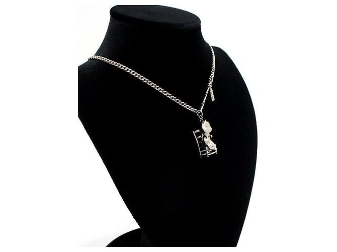 Dior Collana con pendente unisex in ottone con finitura argentata Workshop - vista 4