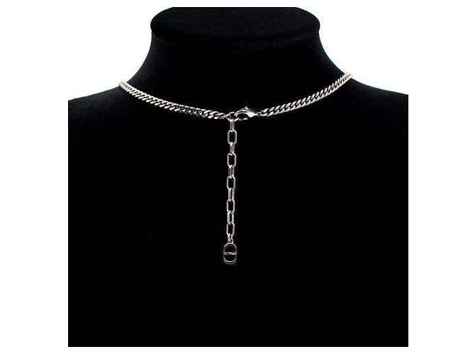 Dior Collana con pendente unisex in ottone con finitura argentata Workshop - vista 7