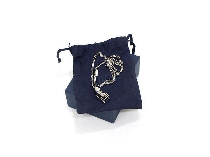 Dior Collana con pendente unisex in ottone con finitura argentata Workshop - vista 8