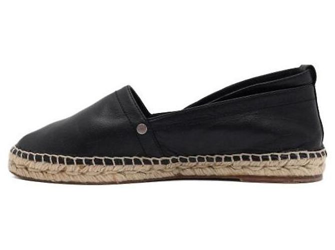 Hermès Sneaker espadrille Malaga in pelle nera da donna Nero - vista 4