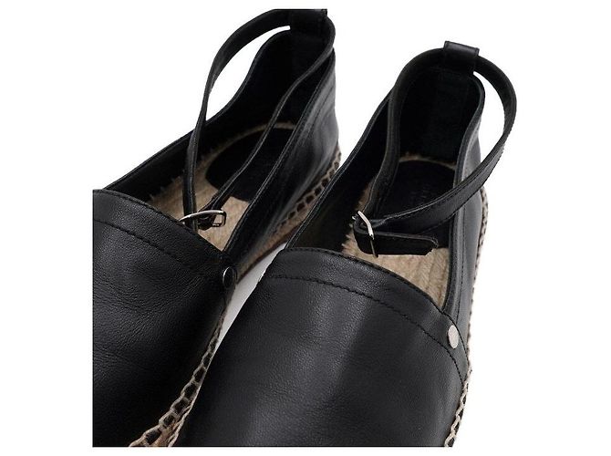Hermès Sneaker espadrille Malaga in pelle nera da donna Nero - vista 5