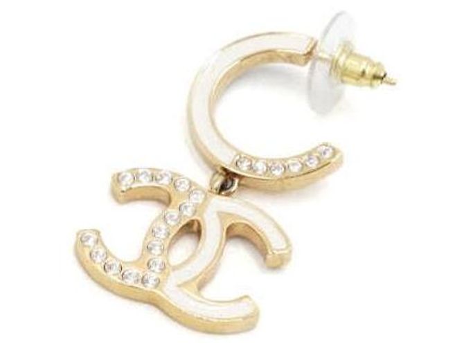 Chanel Orecchini CC Crystal Black White Season Bianco - vista 2