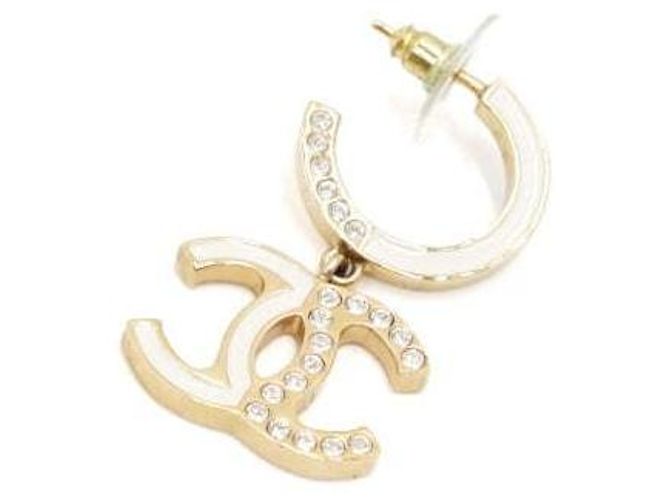 Chanel Orecchini CC Crystal Black White Season Bianco - vista 3